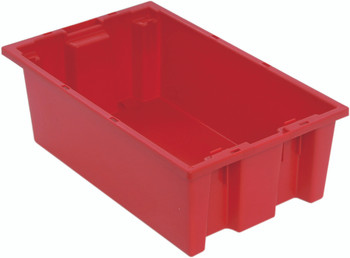 Stack and Nest Tote, 18"D x 11"W x 6"H, heavy duty, Red, Red, Polypropylene, SNT180RD