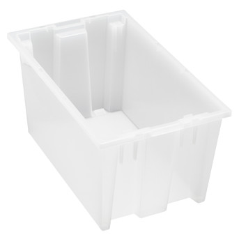 Stack and Nest Tote, 18"D x 11"W x 9"H, heavy duty, Clear, Clear, Polypropylene, SNT185CL