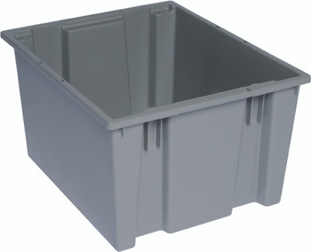 Stack and Nest Tote, 19-1/2"D x 15-1/2"W x 13"H, heavy duty, Gray, Gray, Polypropylene, SNT195GY
