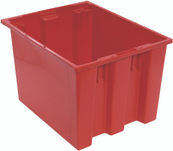 Stack and Nest Tote, 19-1/2"D x 15-1/2"W x 13"H, heavy duty, Red, Red, Polypropylene, SNT195RDCS