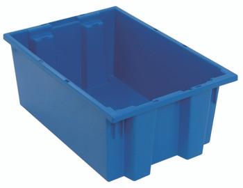 Stack and Nest Tote, 19-1/2"D x 13-1/2"W x 8"H, heavy duty, Blue, Blue, Polypropylene, SNT200BL