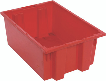 Stack and Nest Tote, 19-1/2"D x 13-1/2"W x 8"H, heavy duty, Red, Red, Polypropylene, SNT200RDCS