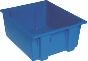 Stack and Nest Tote, 23-1/2"D x 19-1/2"W x 10"H, heavy duty, Blue, Blue, Polypropylene, SNT225BL