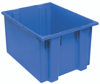 Stack and Nest Tote, 23-1/2"D x 19-1/2"W x 13"H, heavy duty, Blue, Blue, Polypropylene, SNT230BL