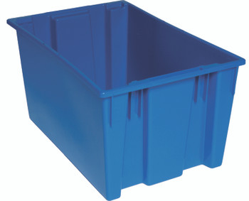 Stack and Nest Tote, 29-1/2"D x 19-1/2"W x 15"H, heavy duty, Blue, Blue, Polypropylene, SNT300BL