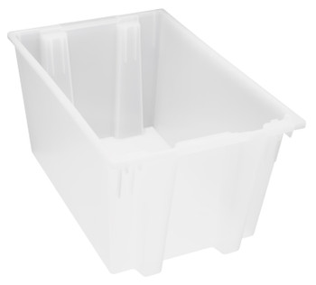 Stack and Nest Tote, 29-1/2"D x 19-1/2"W x 15"H, heavy duty, Clear, Clear, Polypropylene, SNT300CLCS