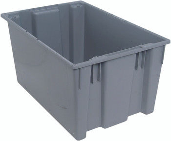 Stack and Nest Tote, 29-1/2"D x 19-1/2"W x 15"H, heavy duty, Gray, Gray, Polypropylene, SNT300GYCS
