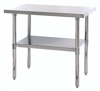 Work Table, 36"W x 24"D x 34"H, hemmed edges, Stainless, 0, Stainless, SST-2436U
