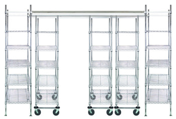 Overhead Track System, includes: (2) 9' tracks, (2) stationary end kits (includes: (8) posts, Epoxy Coated, Black, 0, Carbon Steel, TK9-1848BK