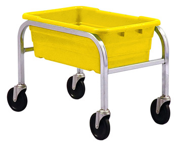 Tub Rack, mobile, 60 lb. weight capacity per bin, Gray Metallic, Yellow, Aluminum, TR1-2516-8YL