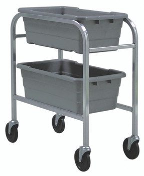 Tub Rack, mobile, 60 lb. weight capacity per bin, Gray Metallic, Gray, Aluminum, TR2-2516-8GY