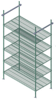 Intermediate Kit, 21", includes: (4) 86"H posts, Epoxy coated, Gray, 0, Carbon Steel, TTK-C21GY