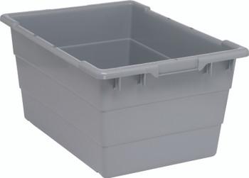 Cross Stack Tub, 14.38 gallon capacity, 100 lb. weight capacity, Gray, Gray, Polypropylene, TUB2417-12GYCS