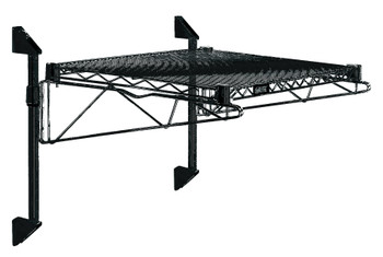 Cantilever Single Shelf Post Wall Mount, (1) 48"W x 18"D shelf, (2) 14" posts, Epoxy Coated, Black, 0, Carbon Steel, WC14-CB1848BK