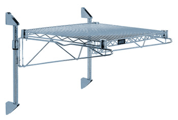 Cantilever Single Shelf Post Wall Mount, (1) 24"W x 21"D shelf, (2) 14" posts, Epoxy Coated, Gray, 0, Carbon Steel, WC14-CB2124GY
