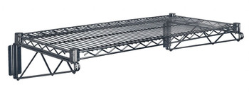 Cantilever Single Shelf, wall mount, (1) 72"W x 12"D wire shelf, Epoxy Coated, Black, 0, Carbon Steel, WDWB1272BK