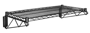 Cantilever Single Shelf, wall mount, (1) 30"W x 14"D wire shelf, Epoxy Coated, Black, 0, Carbon Steel, WDWB1430BK