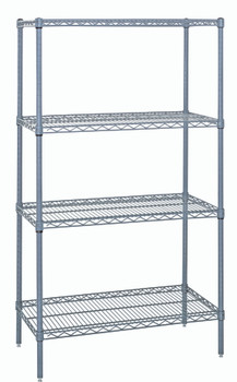 Wire Shelving Starter Kit, 54"W x 24"D x 54"H, 600 - 800 lb. capacity, Epoxy Coated, Gray, 0, Carbon Steel, WR54-2454GY