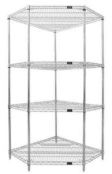 Wire Shelving, Starter Kit, 5-Sided Shelf, Chrome, 0, Carbon Steel, WR63-2442CRNC