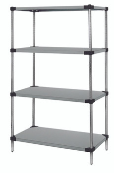 Shelving unit, 48"W x 24"D x 63"H, includes (3) wire, Stainless, 0, Stainless, WR63S-2448SS