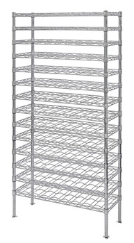 Bulk Wine Shelving Unit, 36"W x 14"D x 74"H, holds up to (12) cases, Chrome, 0, Carbon Steel, WR74-BW1436C