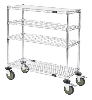 Wine Display/Worktable Cart, 48"W x 14"D x 40"H, 1200 lb. load capacity, Chrome, 0, Carbon Steel, WRC-1448WSC