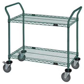 Utility Cart, 30"W x 18"D x 37-1/2"H, 1200 lb. capacity, Epoxy Coated, Green, 0, Carbon Steel, WRC-1830P-2