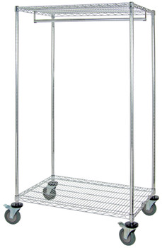 Wire Garment Rack, mobile, 36"W x 24"D x 69"H, Chrome, 0, Carbon Steel, WRCGR-63-2436