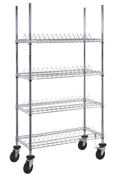 Reel Shelving Cart, 36"W x 18"D x 69"H, includes: (4) 15-reel wire shelves, Chrome, 0, Carbon Steel, WRC-R60C