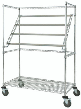 Sterile Wrap Cart, cascading, 48"W x 24"D x 69"H, Chrome, 0, Carbon Steel, WRC-SW2448