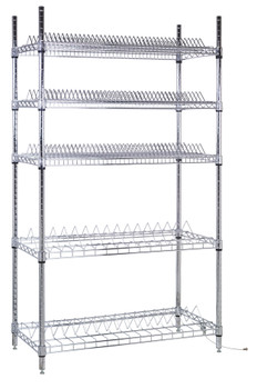 Reel Shelving Unit, 36"W x 18"D x 69"H, 400 lb. load capacity per shelf, Chrome, 0, Carbon Steel, WR-R264C