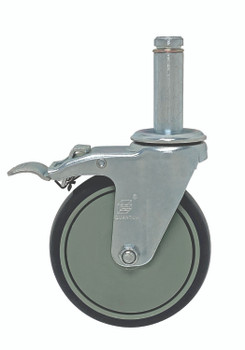 Casters, (2) 5" swivel with brakes, (2) 5" rigid, 0, Thermoplastic, WR-SB2R2