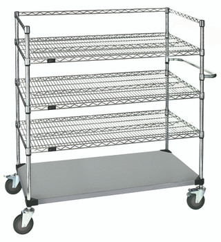 Utility Cart, 3-sided frame, 60"W x 24"D x 60"H, Stainless, 0, Stainless, WRSC4-54-2460FS