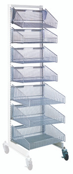 Partition Wall Add-On Unit, mobile, single sided, Oyster White, 0, Carbon Steel, WS70-SS18AD-4S3L