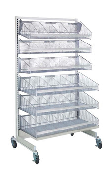 Partition Wall Starter Unit, mobile, single sided, Oyster White, 0, Carbon Steel, WS70-SS36-3S3L