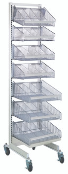 Partition Wall Starter Unit, mobile, single sided, Oyster White, 0, Carbon Steel, WS70-SS36-4S3L15D