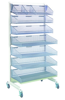 Partition Wall Starter Unit, mobile, single sided, Oyster White, 0, Carbon Steel, WS-SS18-3S3L