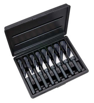 DRILL SET 9/16, 5/8, 11/16, 3/4. 13/16, 7/8, 15/16 and 1", 8PC HSS, BRT, S&D(1/2SHK), MS99302  TITAN USA  SKU TITUS1-MS99302