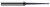 4 FL - 0.0310 (1/32)" CUTTER DIA X 0.0470 (3/64)" LOC X 2° 1.0000 (1)" TAPER REACH, 30831