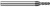 4 FL - 0.2500 (1/4)" CUTTER DIA X 1.2500 (1-1/4)" LOC  - CVD DIAMOND 9µM, 941016
