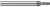 4 FL - 0.0150 (1/64)" CUTTER DIA X 0.0030" RADIUS X 0.0450" LOC  - CVD DIAMOND 9µM, 942015