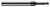3 FL - 0.0200" (.5 mm) Cutter DIA x 0.0300" LOC x 0.1200" Reach - Amorphous Diamond Coated