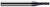 4 FL - 0.1180" (3 mm) Cutter DIA x 0.0300" Radius x 0.3540" LOC  - Amorphous Diamond Coated