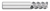 0.3750" (3/8) Cutter DIA x 0.0200" Radius x 1.0000" (1) Length of Cut Carbide Corner Radius End Mill, 3 Flutes, Uncoated