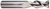 2 FL - Corner Radius - 45° Helix - 0.2500" (1/4) Cutter DIA x 0.2500" (1/4) Shank DIA x 0.0100" Radius x 1.0000" (1) LOC x 3.0000" (3) OAL  - Uncoated