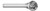 BUR SD-11 1/8 DC BALL SHAPE, 1/4 SHK, TB19510