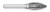 BUR SH-2 5/16 DC FLAME SHAPE, 1/4 SHK, TB19527  TITAN USA  SKU TITUS1-TB19527