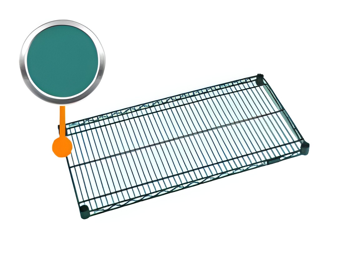 GREEN EPOXY WIRE SHELVES
