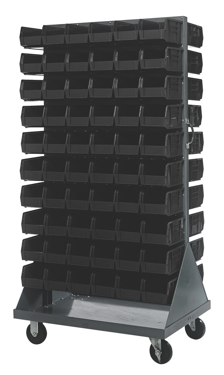 MOBILE LOUVERED RACK WITH BINS