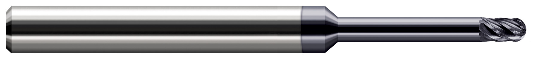 Ball-For Steels Up to 55 Rc-Long Reach, Stub Flute